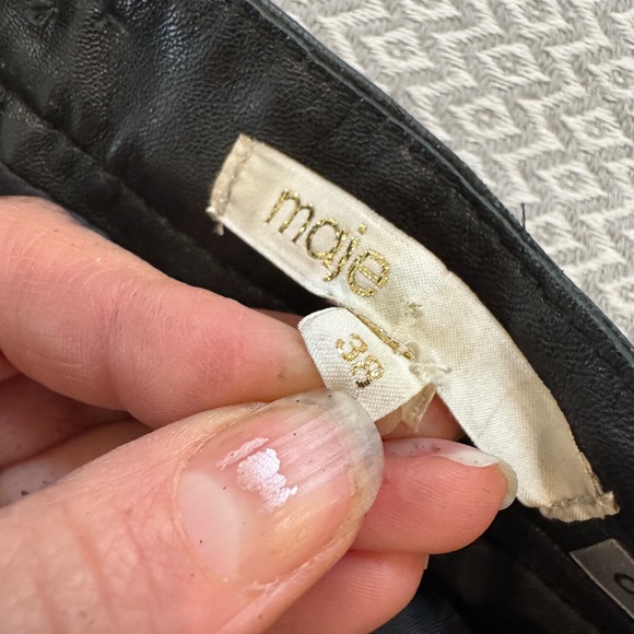 Maje Black leather and suede Pencil Skirt 38 (small) - Picture 9 of 17